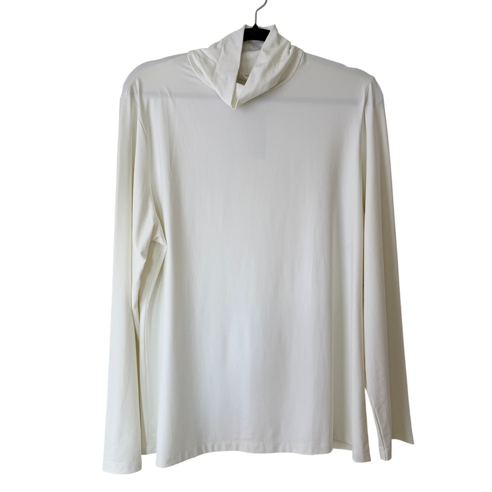 Chicos Anastasia Turtleneck Top Optic White Long Sleeve Size 3 (XL) NWT